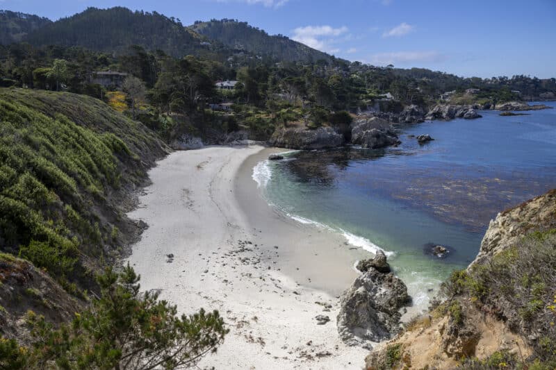 an Image of the View from a Cliff Overlooking the Ocean.